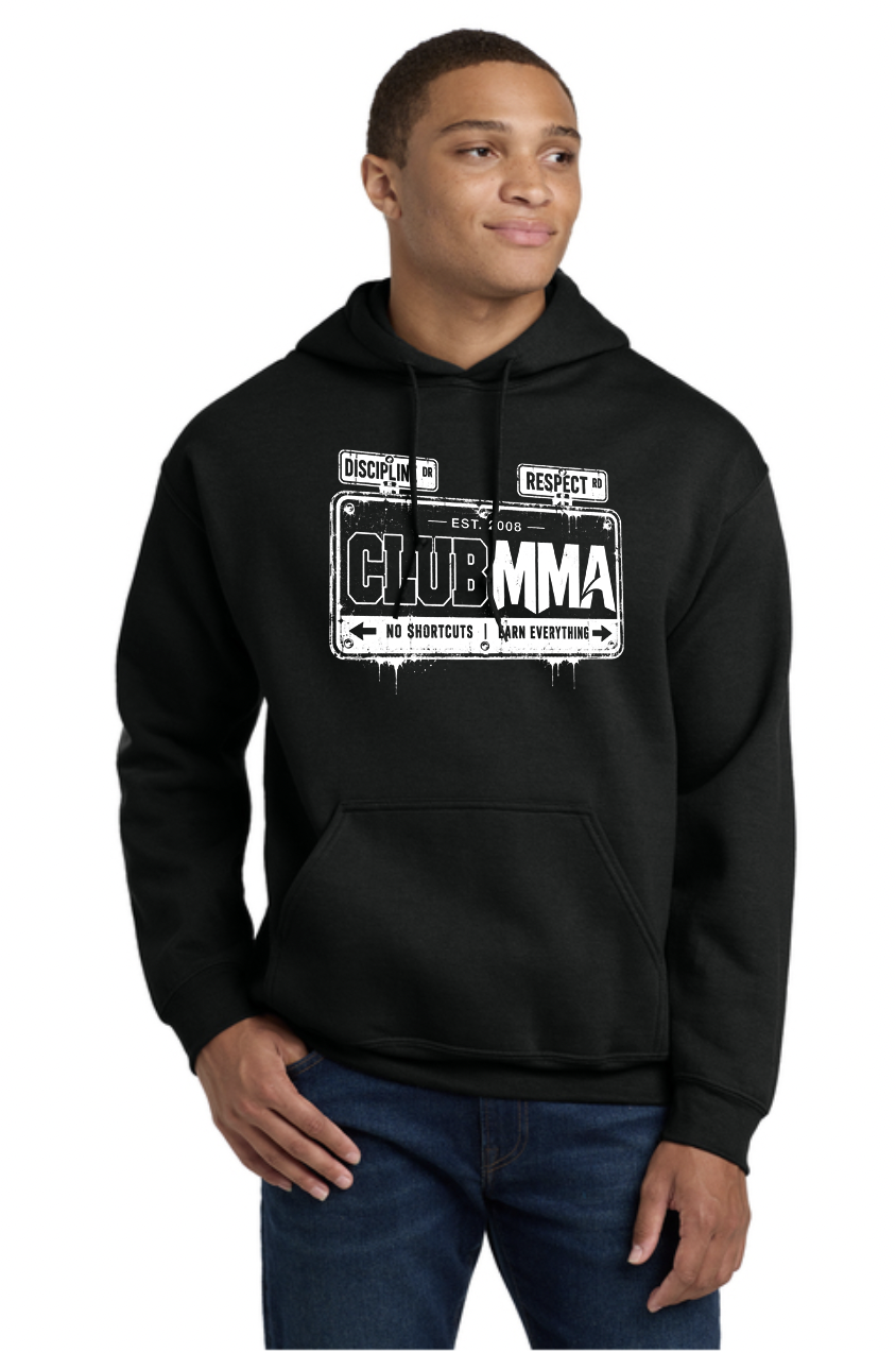 Black Street Sign Design Hoodie