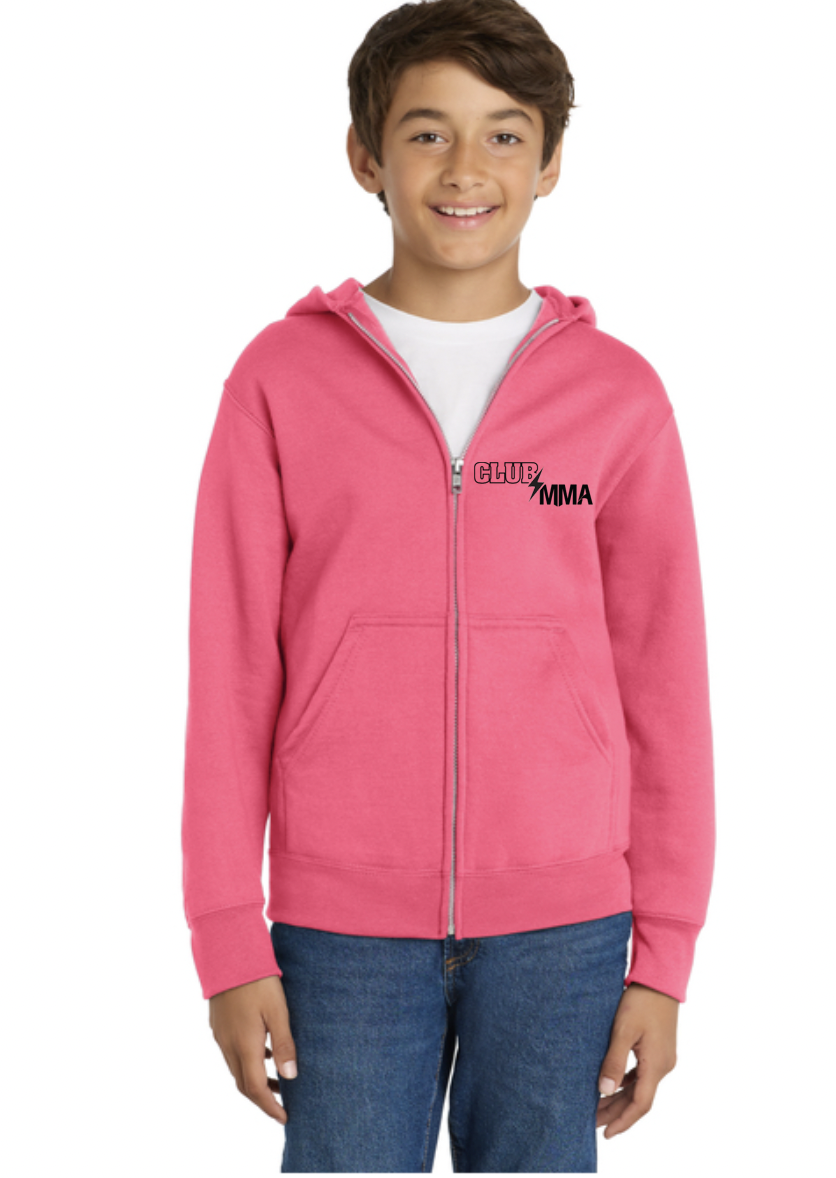 Zip-up Hoodie - Gray/Blue/Pink